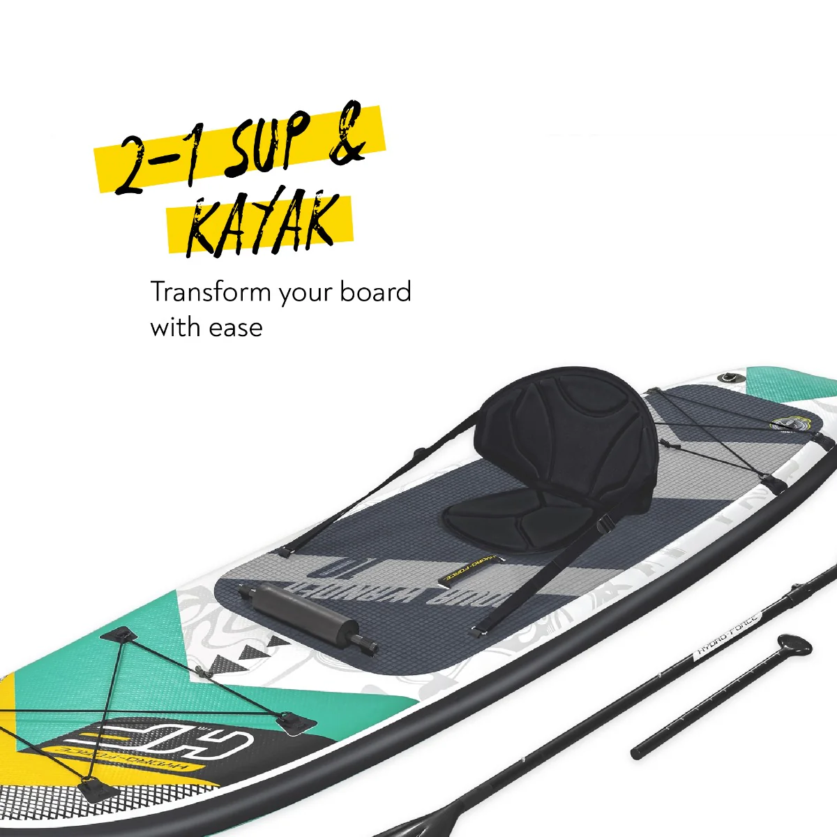 Hydro-Force 10ft SUP Inflatable Stand Up Paddleboarding Set - Aqua Wander - Image 5