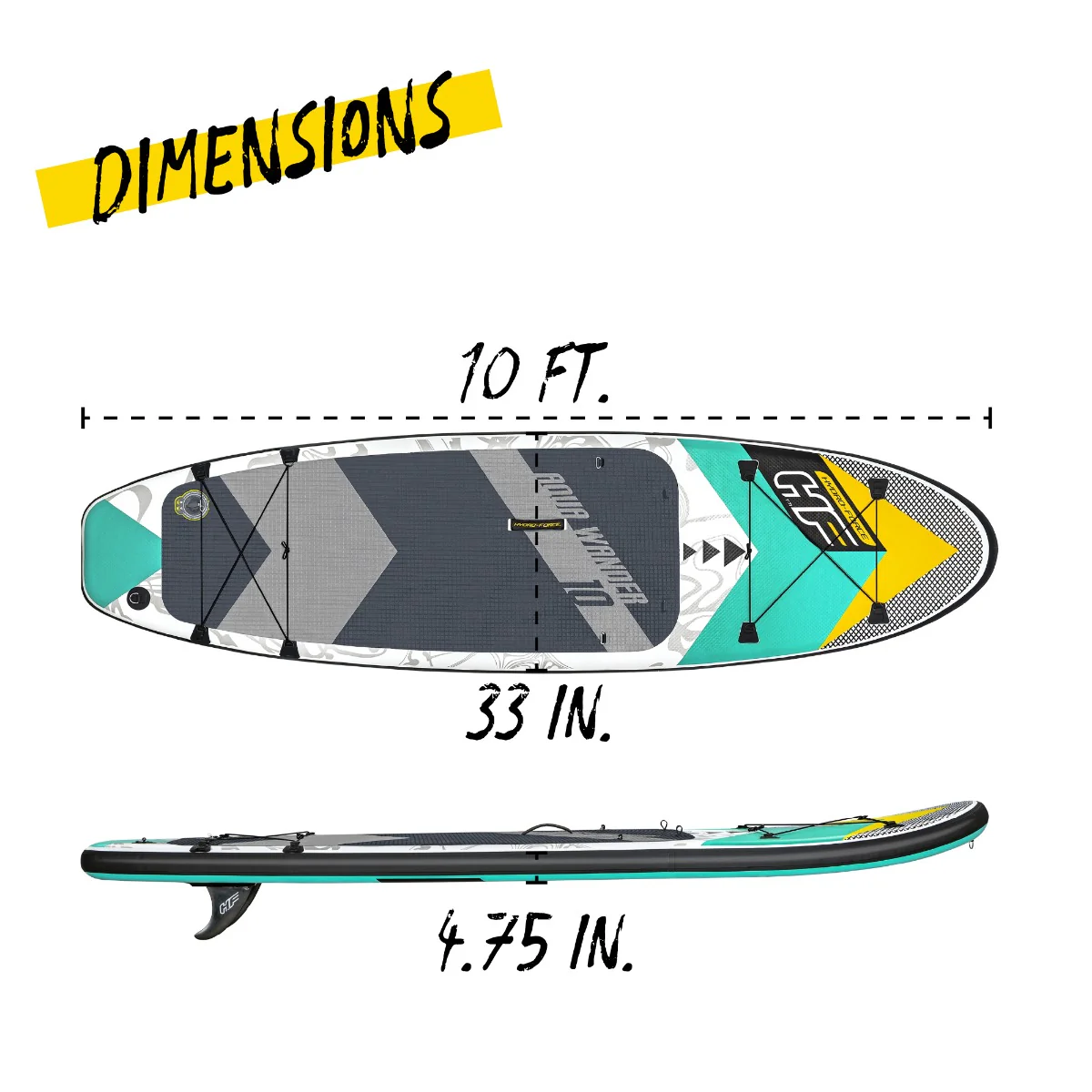 Hydro-Force 10ft SUP Inflatable Stand Up Paddleboarding Set - Aqua Wander - Image 7