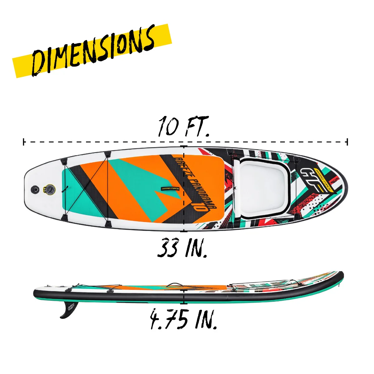 Hydro-Force 10ft SUP Inflatable Paddle Board Set  Breeze Panorama - Image 8