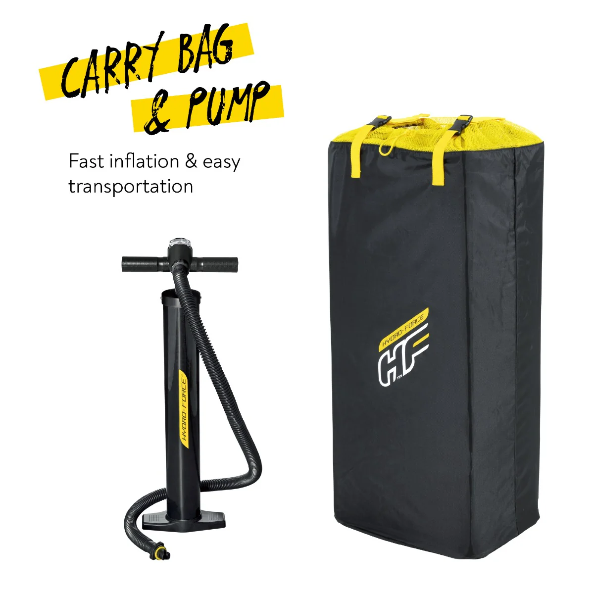 Hydro-Force 10FT SUP Inflatable Paddle Board Set White Cap - Image 6