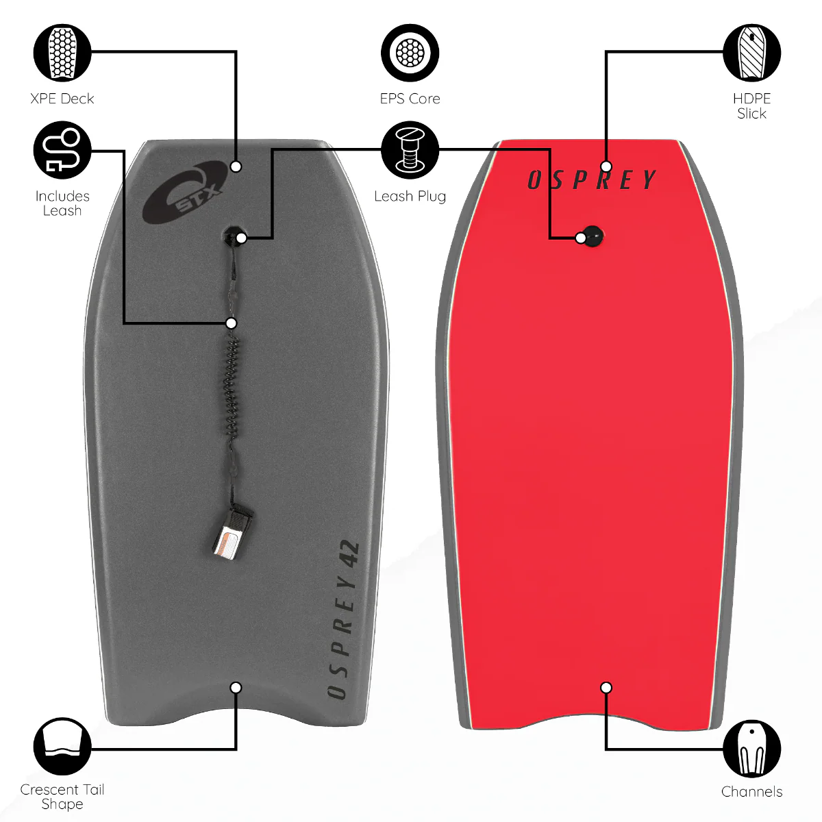 42” Bodyboard – STX Grey - Image 7