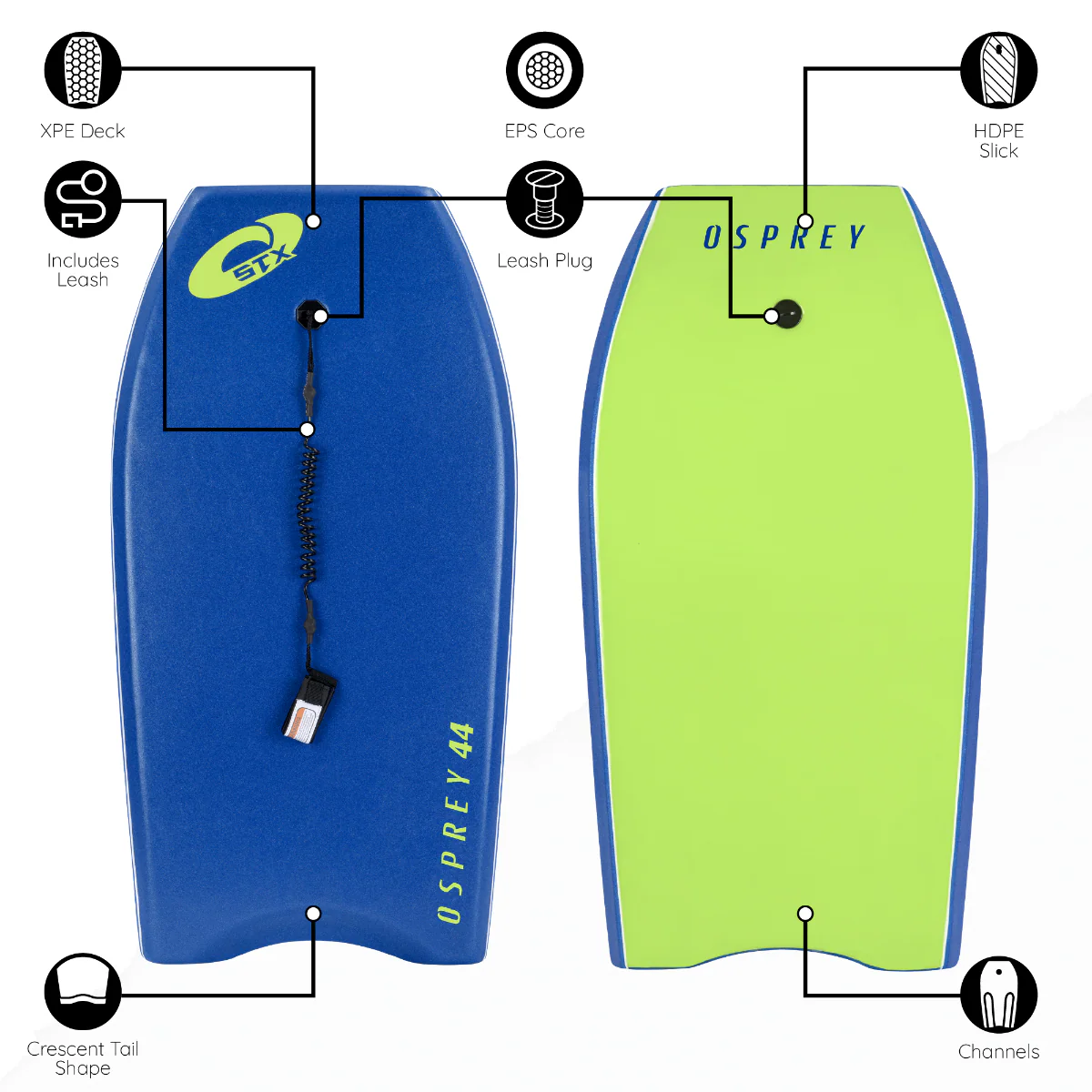 44” Bodyboard – STX Blue - Image 7