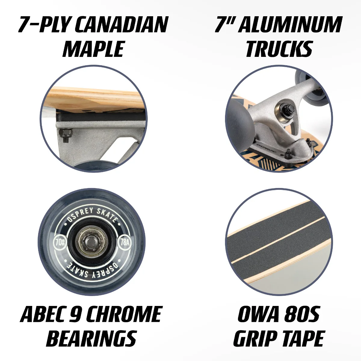 46" Pintail Longboard Skateboard  Coastline - Image 7