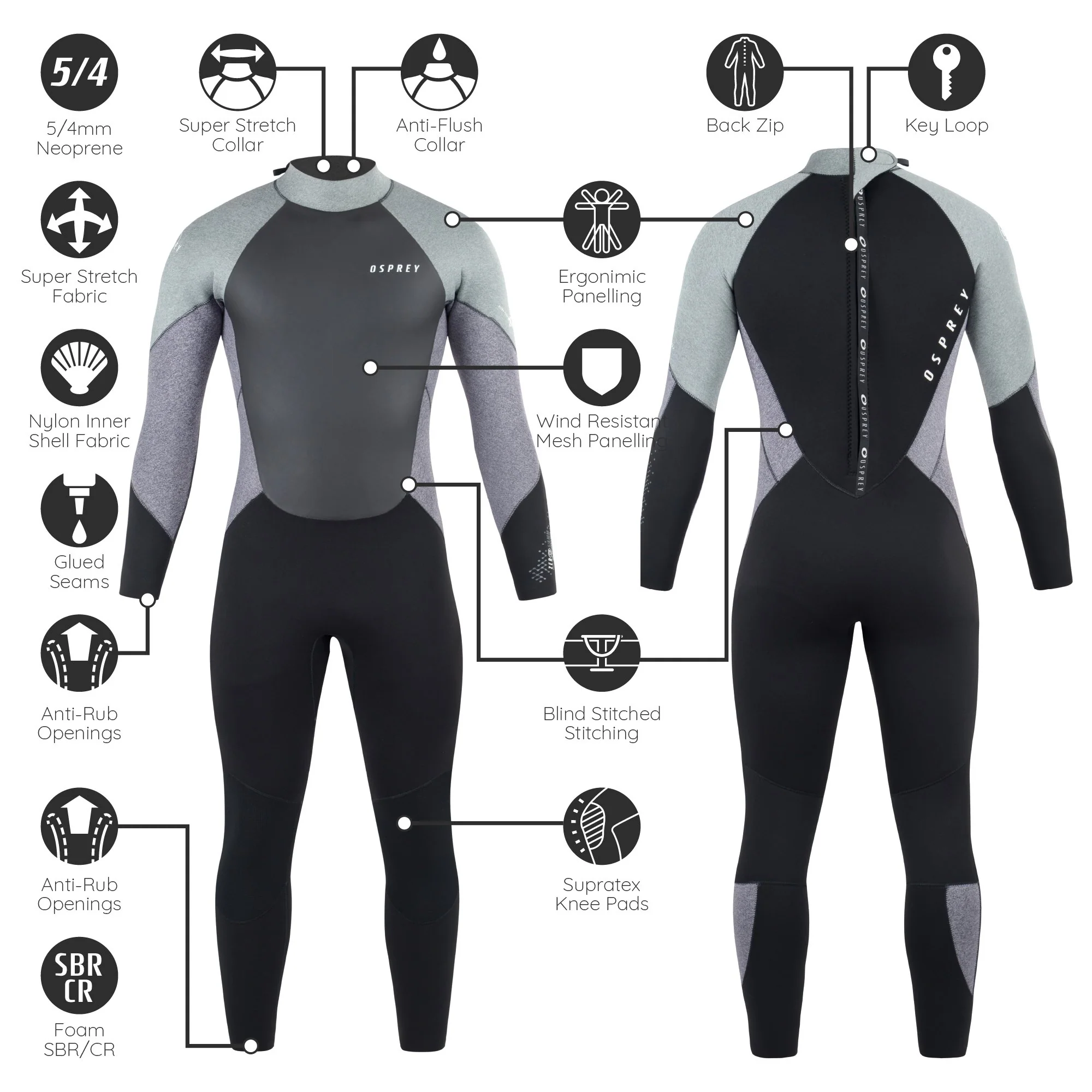 Mens 5mm Zero Full Length Wetsuit - Image 6