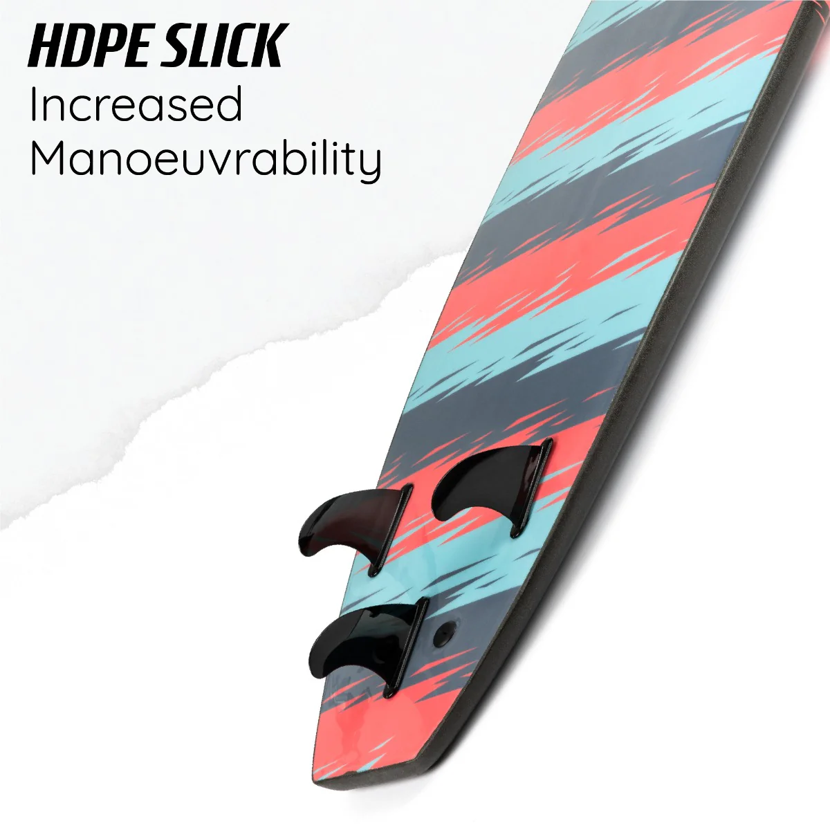 8ft 2in Foam Surfboard - Jagged Stripe - Image 4