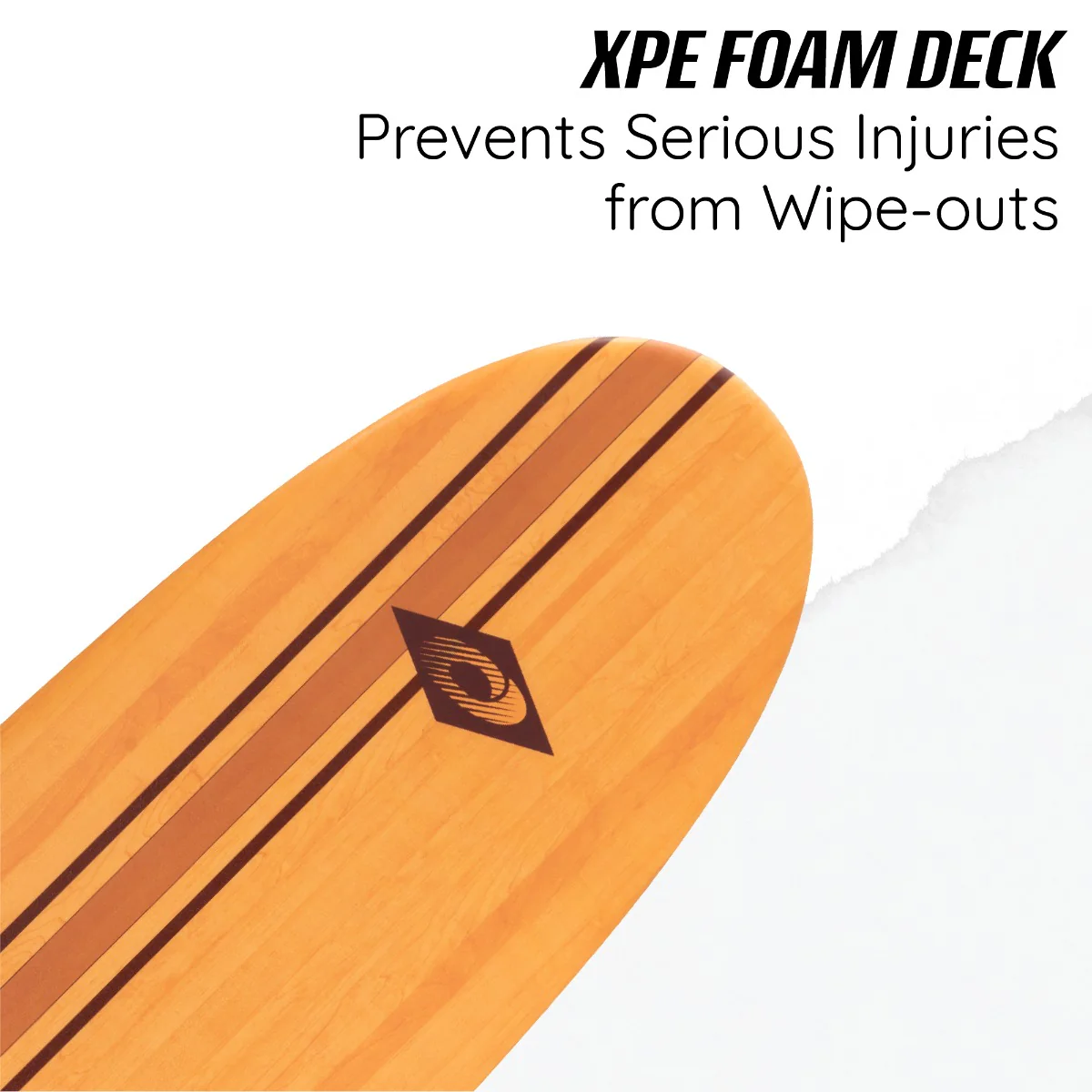 8ft 2in Foam Surfboard - Pinstripe - Image 5