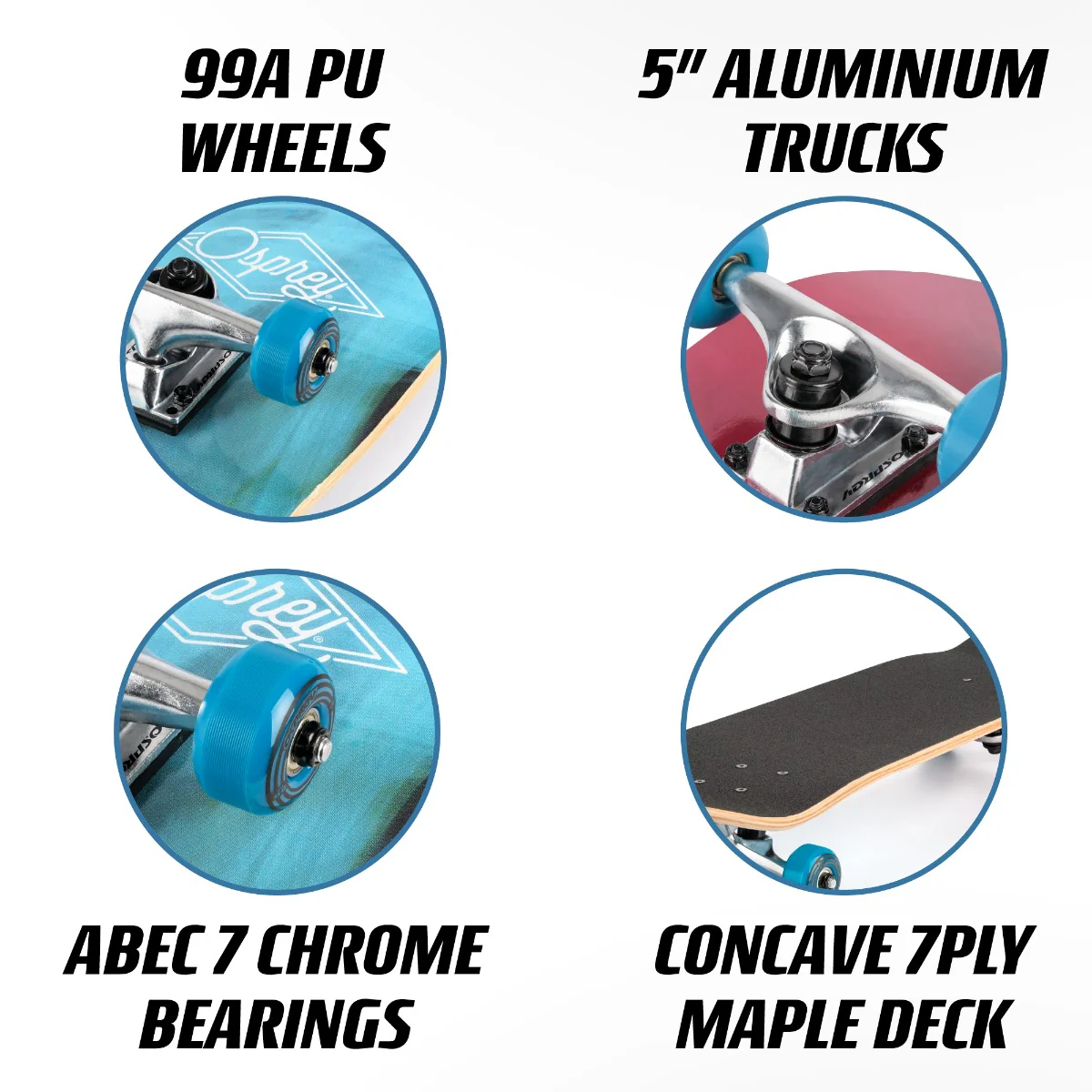 8" x 31" Complete Double Kick Skateboard - Emulsion - Image 6