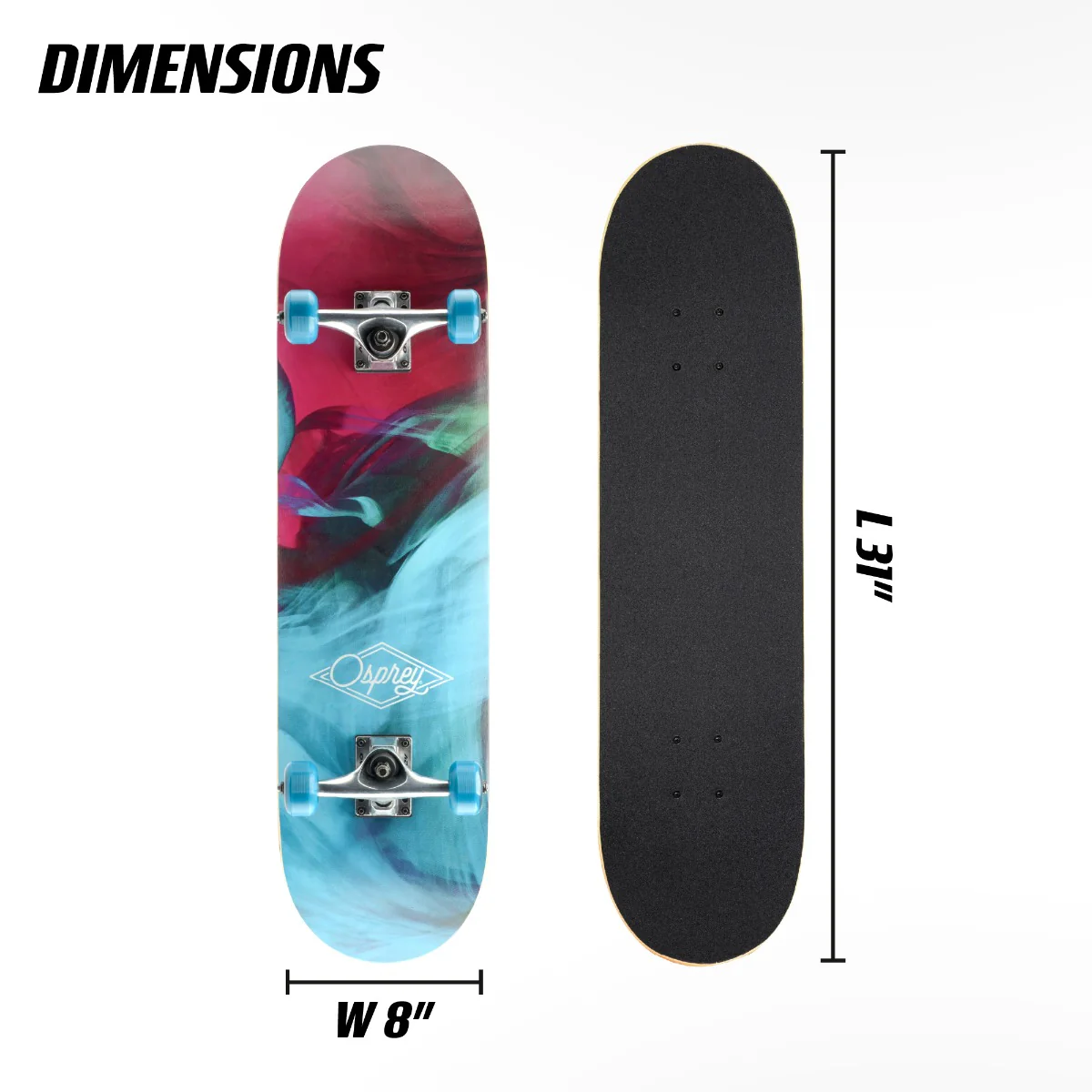 8" x 31" Complete Double Kick Skateboard - Emulsion - Image 7