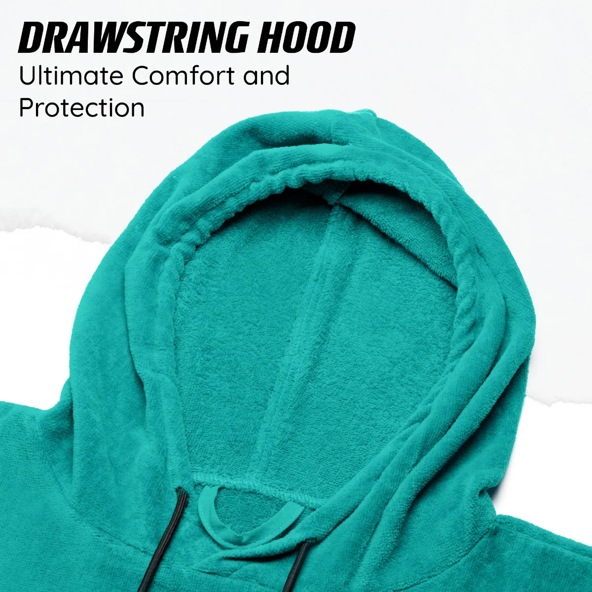 Adult Hooded Poncho Towel - Aqua - Image 3
