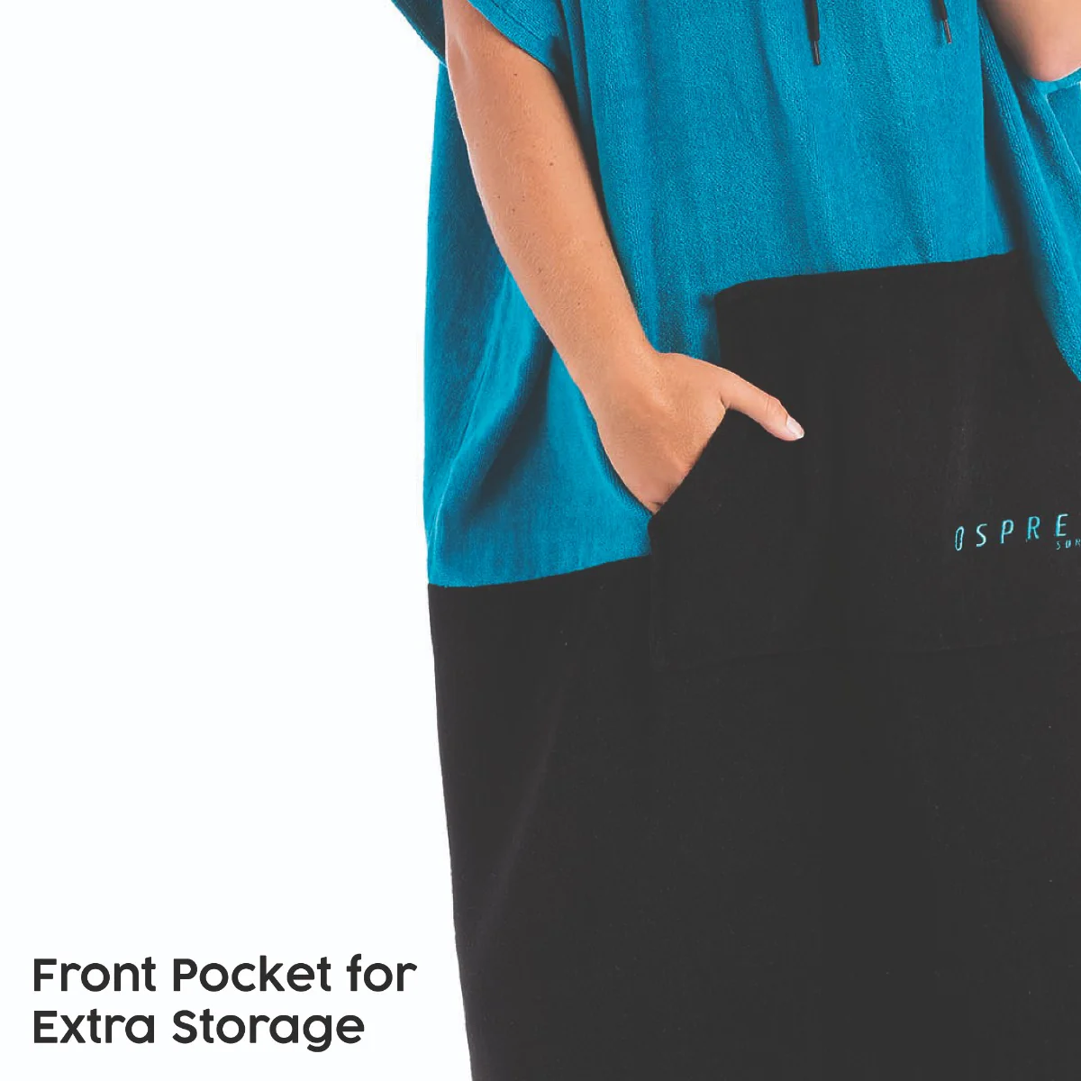 Adult Hooded Poncho Towel - Blue - Image 4