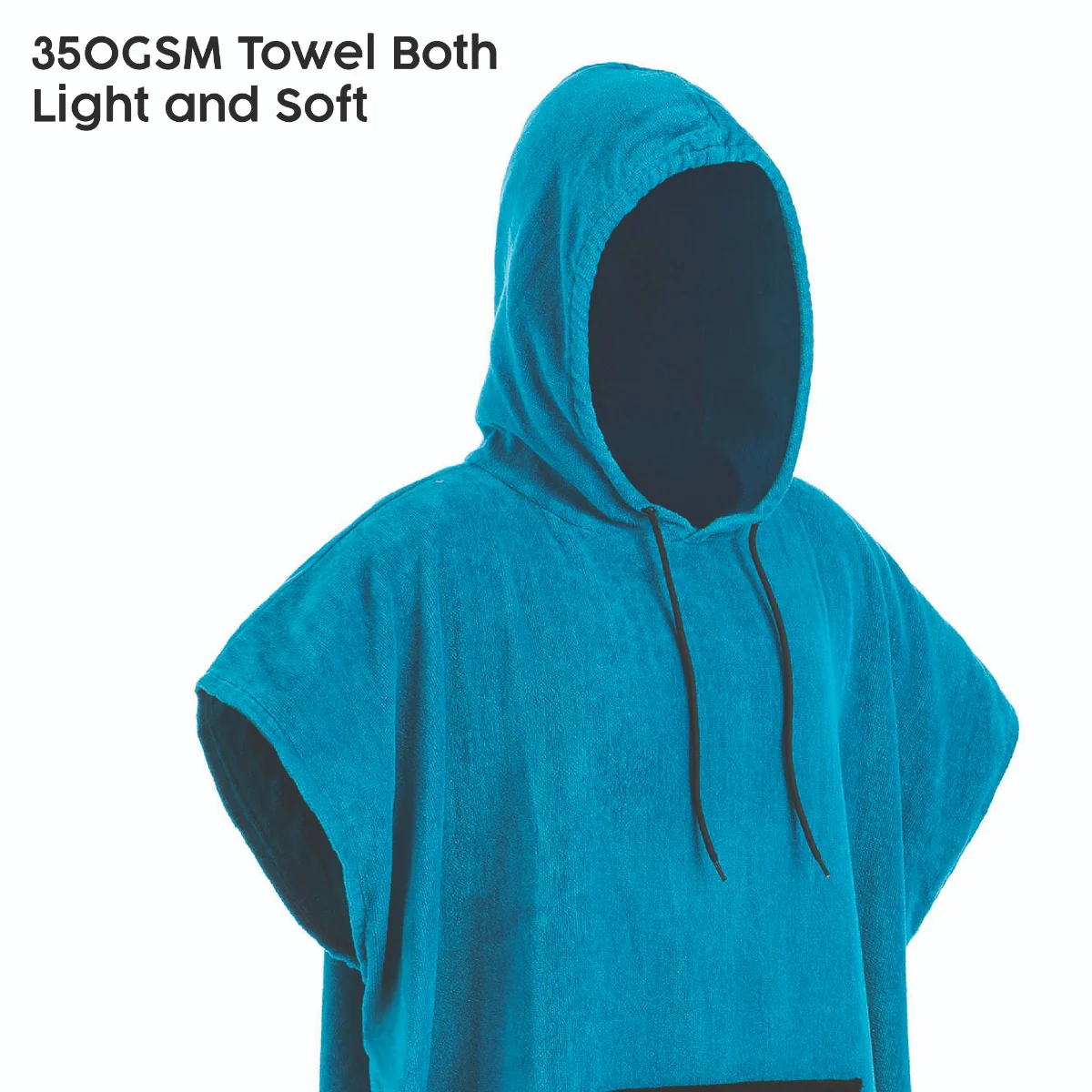 Adult Hooded Poncho Towel - Blue - Image 5