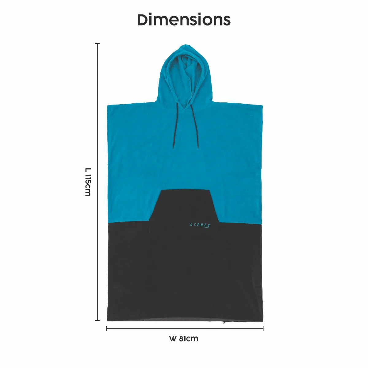 Adult Hooded Poncho Towel - Blue - Image 8