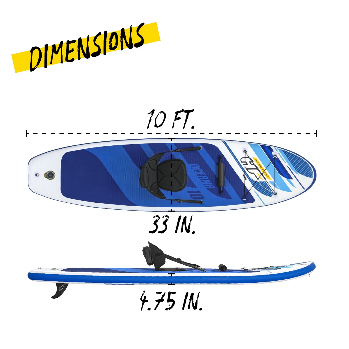 Hydro-Force 10FT SUP Inflatable Stand up Paddle Board Set  Oceana - Image 9