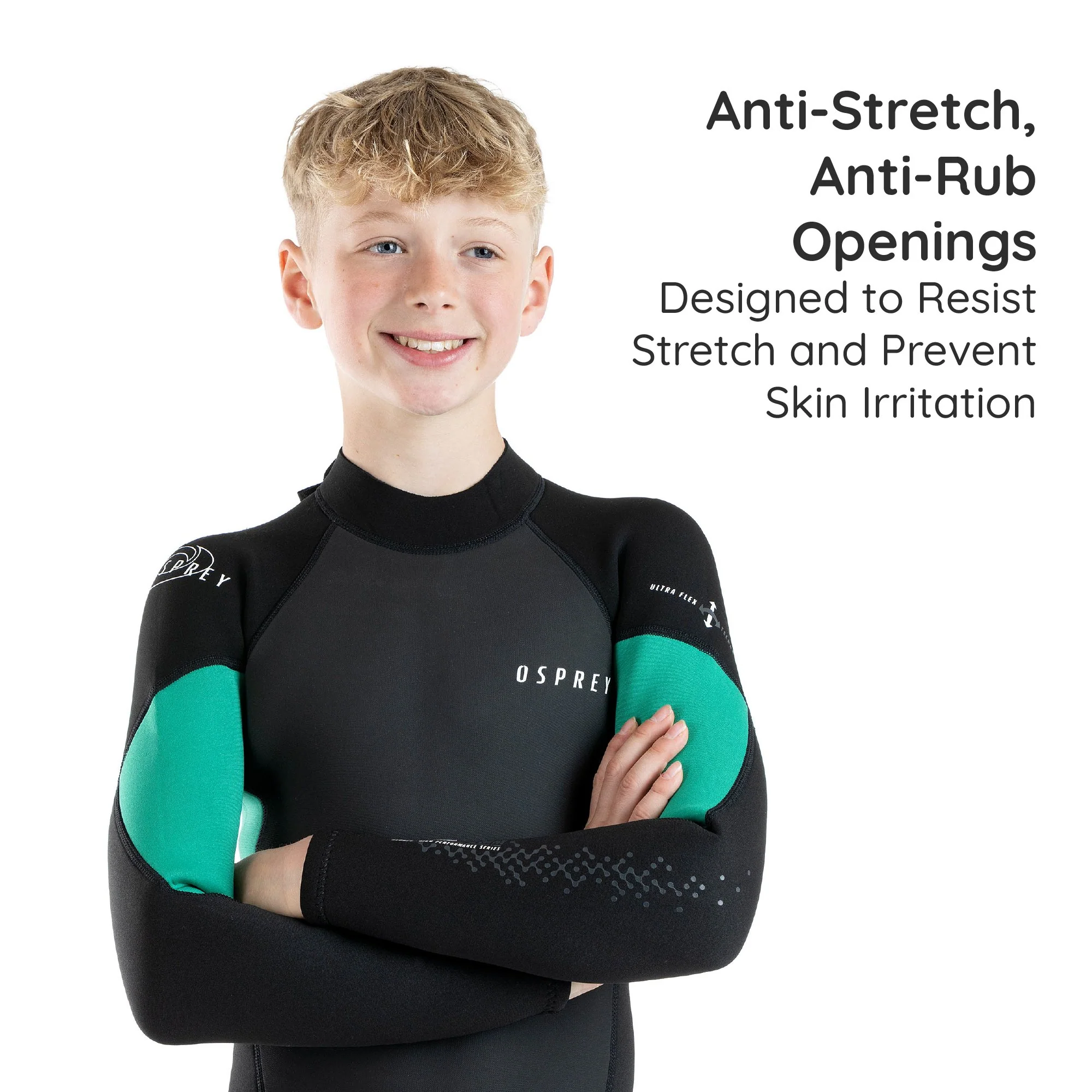 Kids 3mm Zero Full Length Summer Wetsuit - Green - Image 3