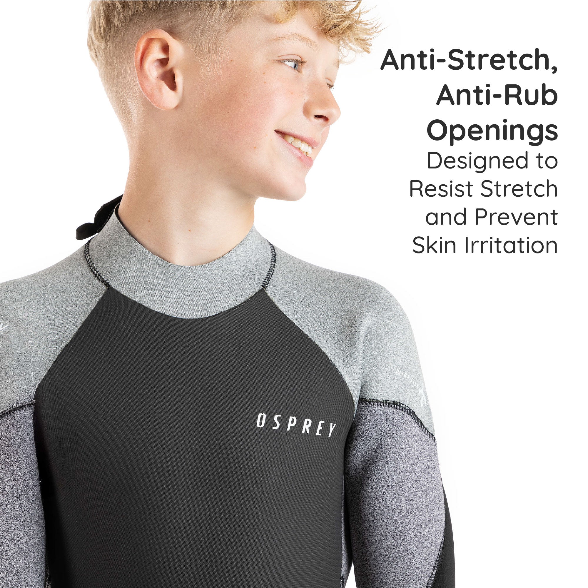 Kids 5mm Zero Full Length Wetsuit - Grey - Image 3