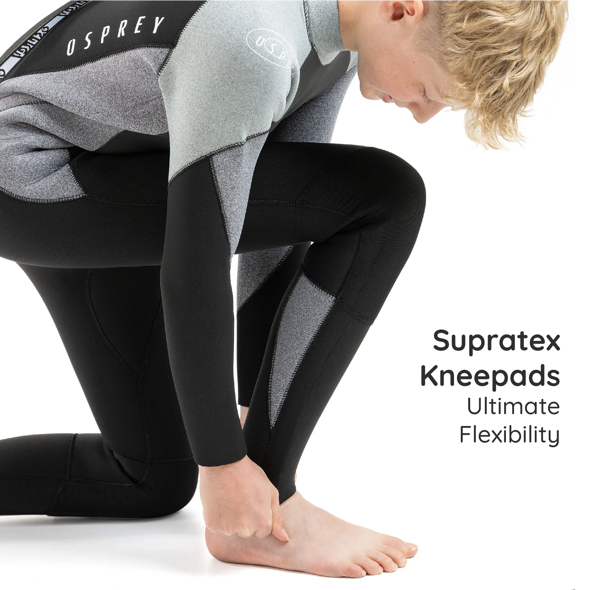 Kids 5mm Zero Full Length Wetsuit - Grey - Image 5