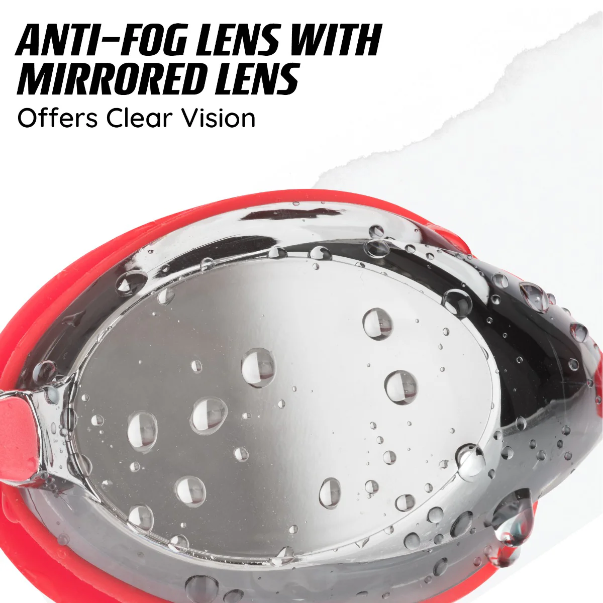 Kids Pro Race Swim Goggles - Red - Image 3