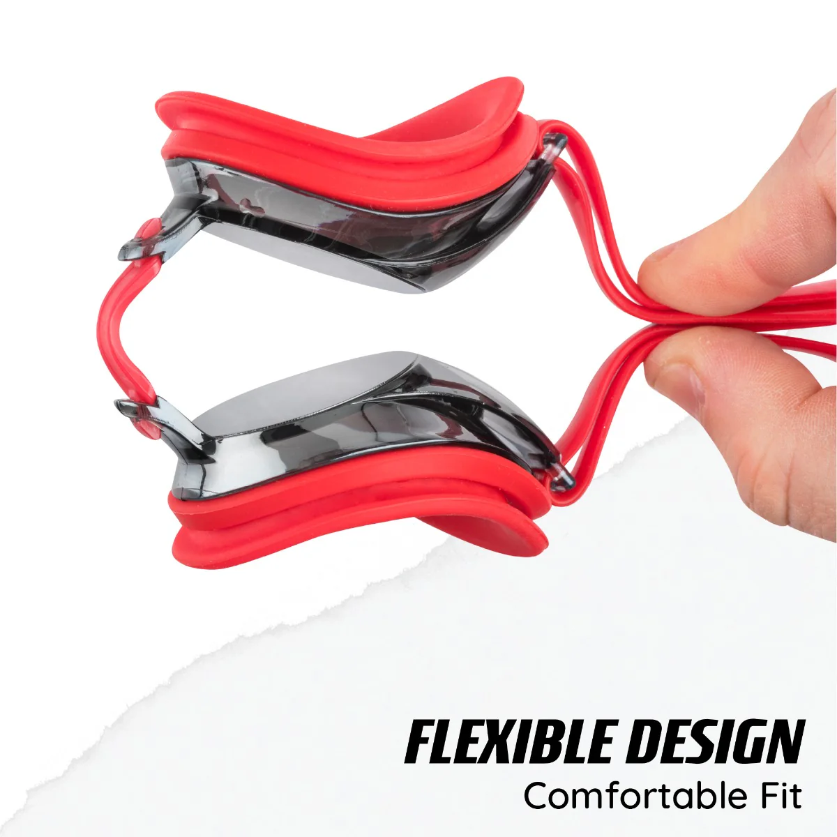 Kids Pro Race Swim Goggles - Red - Image 4