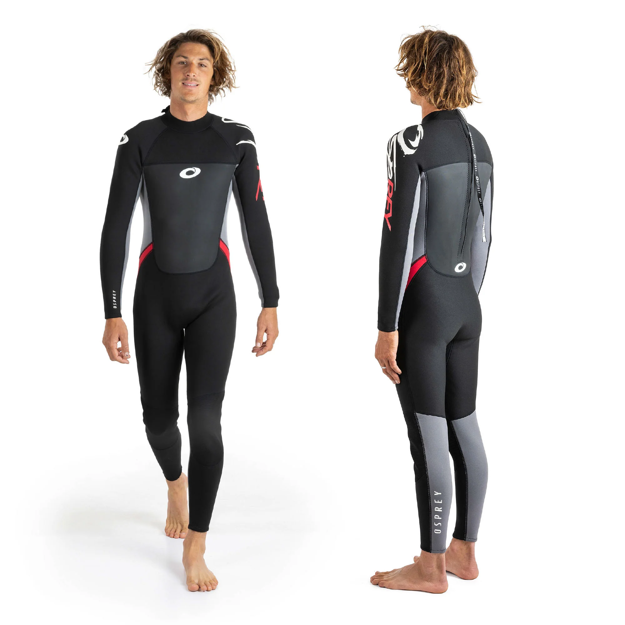 Mens 3mm Origin Full Length  Wetsuit - Red - Image 5