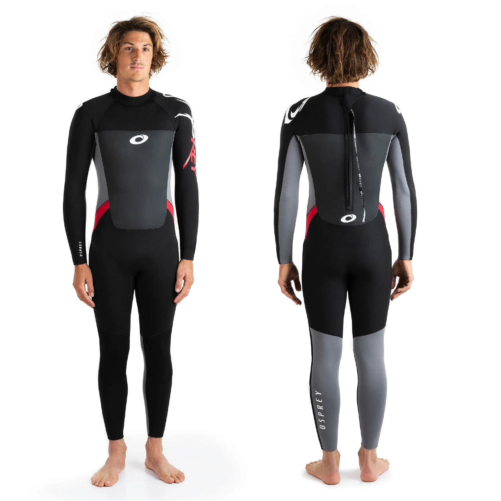 Mens 5mm Origin Full Length Wetsuit - Red - Image 6